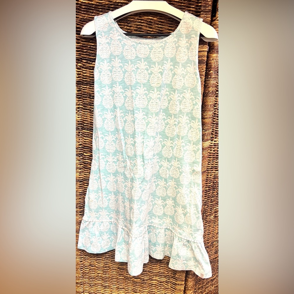 West Indies‎ Wear- Pineapple Print Light Blue and White Fabric, Medium